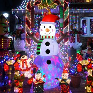 Proyector de Luz Inflable Navideño para Exteriores, con Diseño de Muñeco de Nieve, Atractivo a la Vista - Product Image 5