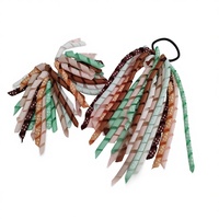 Pinces à cheveux torsadées Korker, attaches pour queue de cheval ludiques, pour fêtes, haute qualité, rouge, blanc et noir avec bande élastique, emballage carton