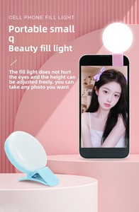 Caméra portable rechargeable USB avec clip, vidéo, anneau lumineux pour téléphone portable, selfie, étanche, antichoc, température de couleur réglable - Product Image 4