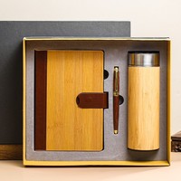 Coffret cadeau de Noël personnalisé A5 en bois bambou carnet de notes coffret cadeau Journal cahier et stylo tasse thermique-pour les cadeaux d'affaires pour les hommes