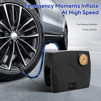 Compresseur d'air 12V CC avec manomètre analogique et moniteur de pression des pneus - Pression maximale de 120 psi, gonflage rapide pour pneus de voiture