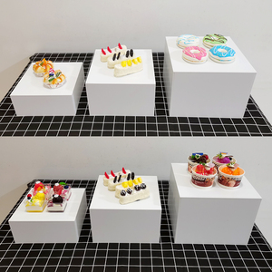 Tiệc cưới Countertop Buffet risers làm tổ Khay đa tầng phục vụ giá trắng Acrylic hiển thị thực phẩm đứng cho hiển thị thực phẩm - Product Image 4