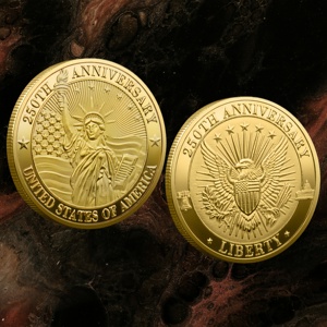 Conjunto de Monedas Conmemorativas del 250 Aniversario de los Estados Unidos, Campana de la Libertad, Estatua de la Libertad y Águila, Medalla Patriótica Personalizada - Product Image 5