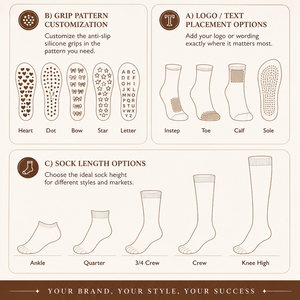 Women <strong>Brown</strong> Grip <strong>Sock</strong> Custom Design Yoga Pilates <strong>Socks</strong> Anti-slip Gym Fitness Pilates <strong>Socks</strong> - Product Image 3