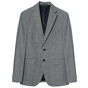 Tùy Chỉnh Người Đàn Ông Của Màu <span class=keywords><strong>Grey</strong></span> Welsh Sọc/Kiểm Tra Duy Nhất Ngực Blazer 2 Nút Notch Ve Áo Bên Vent Căng Kinh Doanh Phù Hợp Cho Người Lớn - Product Image 3