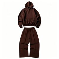Nouvel ensemble décontracté pour homme en pur coton sur mesure : sweat à capuche oversize et pantalon large