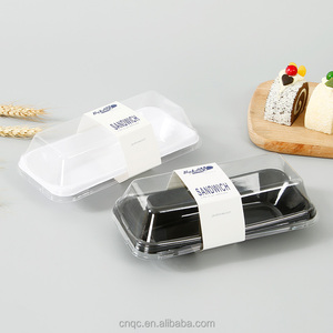Tampa de rolo de plástico transparente, sanduíche para cães, recipiente para exibição de sushi suíça, suporte para armazenamento de alimentos, caixa de pastelaria, imperdível - Product Image 1