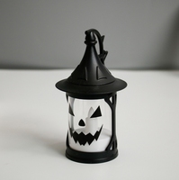 Veilleuse LED créative pour Halloween Chapeau magique et lumière du vent avec ambiance émoticône effrayante pour Diwali et décorations de mariage