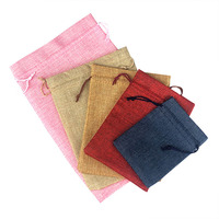 Pochette en jute biologique unie de haute qualité sac en lin petits sacs à cordon de chanvre réutilisables sacs à bijoux pochettes cadeaux