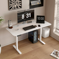Table de bureau électrique AOR en promotion, surface en bois extensible, avec éclairage RGB, personnalisable et multi-usages