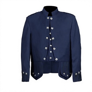 Veste Kilt Doublet Écossais en Laine à Col Montant Respirante pour Hommes, Gilet Brodé à Boutons sur le Devant, Uniforme d'Hiver - Product Image 1
