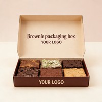 Boîte d'emballage pliable en carton alimentaire recyclable pour brownies, gâteaux, biscuits, pain et donuts