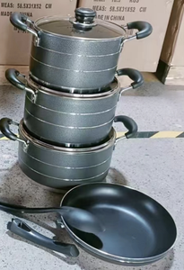 Nhà máy trực tiếp 8 cái không dính Cookware sets 20 + 22 + 24cm Nồi + 24cm Frying Pan + Nylon Spoon Granite không dính Cookware Set - Product Image 5