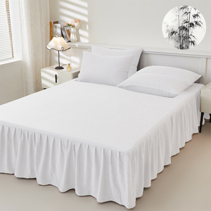 Nueva Serie de Faldas para Cama Individual de Fibra de Bambú, Suaves, Transpirables y Amigables con la Piel, Tamaños y Colores Personalizables para Uso en el Hogar y Hoteles - Product Image 4