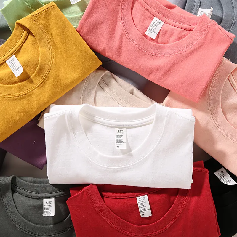 Оптовая продажа, 260 Gsm футболки для мужчин и женщин, простой мягкий хлопок, обычная летняя форма, несколько цветов, футболки