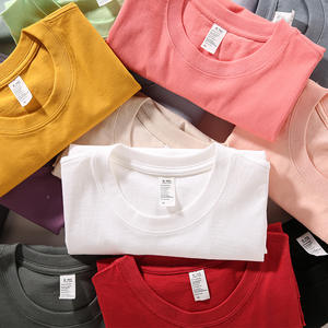 Camisetas de 260 Gsm al por mayor para hombres y mujeres, camisetas de varios colores de uniforme de verano de ajuste Regular de algodón suave liso - Product Image 1