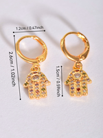 Pendientes Huggie Apilables de Mayoreo con Diseño de Búho, Mariposa y Estrella, Chapados en Oro, Impermeables, con Circonitas Multicolor, Joyería Diaria para Mujer