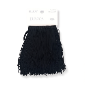 Ilan Flecos Nastro con Frange in Poliestere Nero 15x200cm per Artigianato e Decorazione - Product Image 2