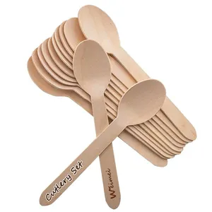 Christmas 100% Natural Wooden Cutlery Utensil Set Birch Knife Fork Spoon Set