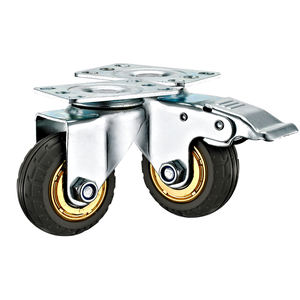 3''4''5'' Mittelschwere Industrierollen PP-Kern Graue Gummiräder Schwenkrollen für Handwagen Nutzwagen Leichte Maschinen - Product Image 4