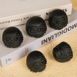Statue d'<span class=keywords><strong>obsidienne</strong></span> Daruma Cristal noir naturel pour la chance et la <span class=keywords><strong>protection</strong></span> - Product Image 4