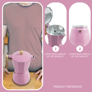 Cafetière Moka en aluminium 3/6 tasses pour cuisinière, pour café italien et cubain - Product Image 4