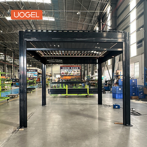 Pérgola Romántica Motorizada <span class=keywords><strong>de</strong></span> Aleación <span class=keywords><strong>de</strong></span> Aluminio con Luces LED, Diseño Impermeable para Momentos Íntimos <span class=keywords><strong>de</strong></span> Pareja en el Jardín al Atardecer C4 - Product Image 4