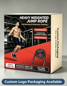 Corde à sauter lestée 2,8 m/3 m, corde de combat épaissie pour la combustion des graisses, l'entraînement cardio et la musculation, hommes et femmes, logo personnalisé disponible - Product Image 5