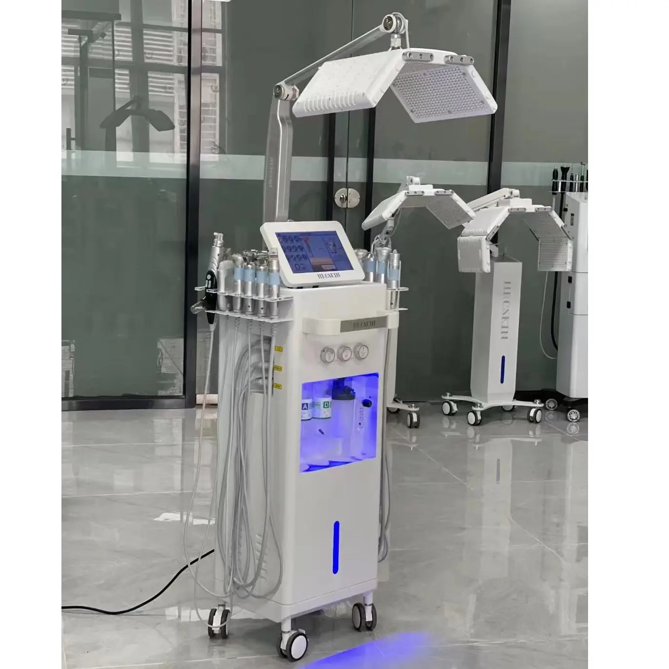 2024 professionnel ultrasons pdt thérapie par la lumière rouge hydra dermabrasion hydro microdermabrasion oxygène jet peel machine faciale