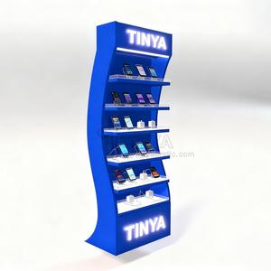 Rak Display Rokok LED Akrilik TINYA Melengkung Bertingkat untuk Toko Ritel dengan Logo Merek untuk Promosi Toko - Product Image 5