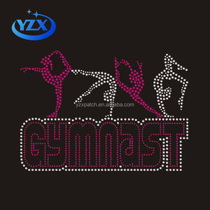 सिल्वर ग्लिटर खुश गर्म फिक्स गैंडा ट्रांसफर फ्लैबैक लेबलिंग अक्षरों के लिए जिमनास्ट मोटिफ डिजाइन - Product Image 1