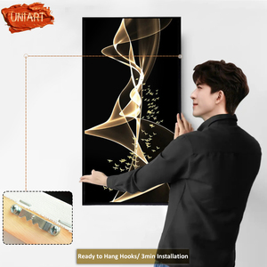 यूनिआर्ट कस्टम लिविंग रूम के लिए अमूर्त एलईडी लाइट सजावटी पेंटिंग बनाई - Product Image 3