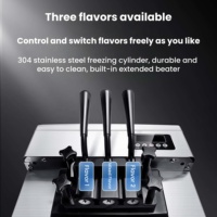 Machine à glace molle professionnelle en acier inoxydable avec double réservoir de 6 L, nettoyage automatique, pour lait et eau, pour la restauration en gros