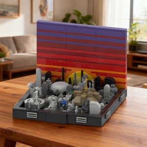 Blocchi da Costruzione MOC, Miniatura di Città Galattica, Ornamento da Scrivania, Giocattoli da Assemblare per Appassionati di Fantascienza A2599 - Product Image 2