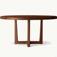 Meubles de restaurant en bois massif simple et moderne table ronde salle à manger Villa hôtel usine peut être personnalisé