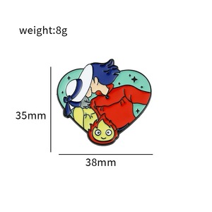 Fabrieks prijs populaire schattige cartoon thema Japanse anime personage zwart metaal zacht emaille revers speldjes badges voor fans - Product Image 5