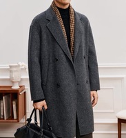 NARI Manteau en cachemire 100% pour hommes Vêtements de luxe d'hiver en tissu cachemire à double boutonnage pour l'hiver