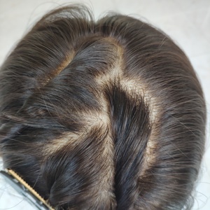 Sâu hơn knots tẩy trắng HD ren phía trước tóc giả nguyên tự nhiên màu nâu Trinh Nữ Châu Âu Remy tóc con người đơn knots HD ren Top tóc giả - Product Image 2