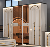 Ensemble de lit complet de luxe moderne avec rangement et matelas, design simple, meubles de chambre en acier inoxydable pour la maison ou la villa