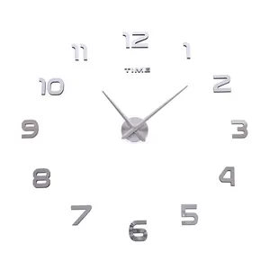 Fashion Creative Clear 3D Diy Acrylic Wall Clock Home Decorative Wall Watch Clock