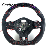 Maßgefertigtes Carbon-Lenkrad für Volkswagen Golf 6 GTI GTD GTR MK6 6R Polo Passat B7 B8 2015-2019 im Rennstil