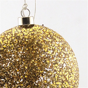 2024 nuevo LED iluminado claro <span class=keywords><strong>disco</strong></span> redondo plano adorno de cristal de Navidad colgante decoración de árbol de Navidad con lentejuelas doradas - Product Image 6