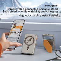 Batterie externe magnétique 10000 mAh avec charge sans fil, type C, station d'alimentation portable avec ventilateur de refroidissement et support pour téléphone