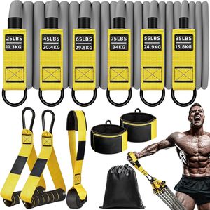 Ensemble de bandes de résistance professionnelles de 300 lb avec poignées et sangles de <span class=keywords><strong>cheville</strong></span>, tubes d'exercice robustes pour la salle de sport à domicile, entraînement complet du corps - Product Image 5