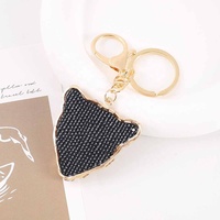 Nouveau porte-clés en cuir tête de léopard Paperrecorder HB-CK689 avec diamants pour porte-clés, petit cadeau créatif, vente en gros