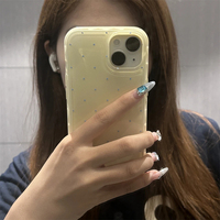 Coque de téléphone coréenne mignonne à pois couleur macaron pour iPhone 17 Air 16 15 14 13 12 Pro Max – Housse souple anti-choc tendance et esthétique