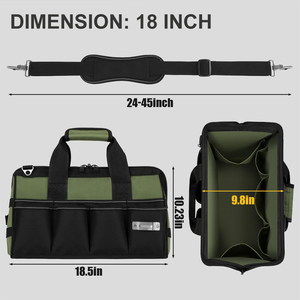 Boîte à outils portable, organiseur de rangement, grand sac à outils, 16 poches, sac à outils tactique robuste avec grande fermeture éclair, boîte à outils de transport - Product Image 4