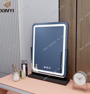 <span class=keywords><strong>Miroir</strong></span> de maquillage intelligent LED Fill Light Beauty <span class=keywords><strong>Miroir</strong></span> d'habillage simple face en forme de cheveux de <span class=keywords><strong>grande</strong></span> <span class=keywords><strong>taille</strong></span> Design moderne Métal Verre Durable - Product Image 1
