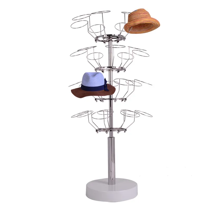 Cao Cấp Tùy Chỉnh Kim Loại 5-Tier Spinner Mũ Bảo Hiểm Hiển Thị Đứng Rotating Tầng Hat Đứng Hiển Thị Đối Với Cửa Hàng