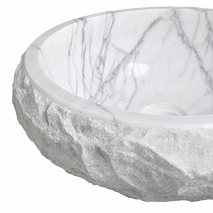 Poulars Wholesale Luxury Wall-mounted Natural Stone Man Made Pedestal Hand Washing Sink Arabescato Corchia Marble Stone Basin - Product Image 4